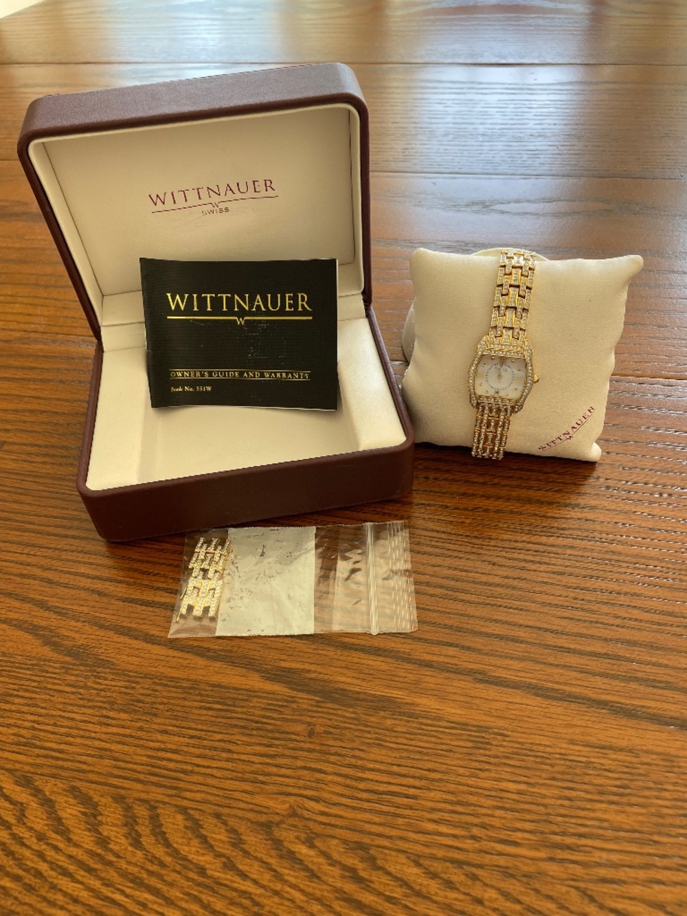 Wittnauer Gold Tone Swarovski Crystal Watch